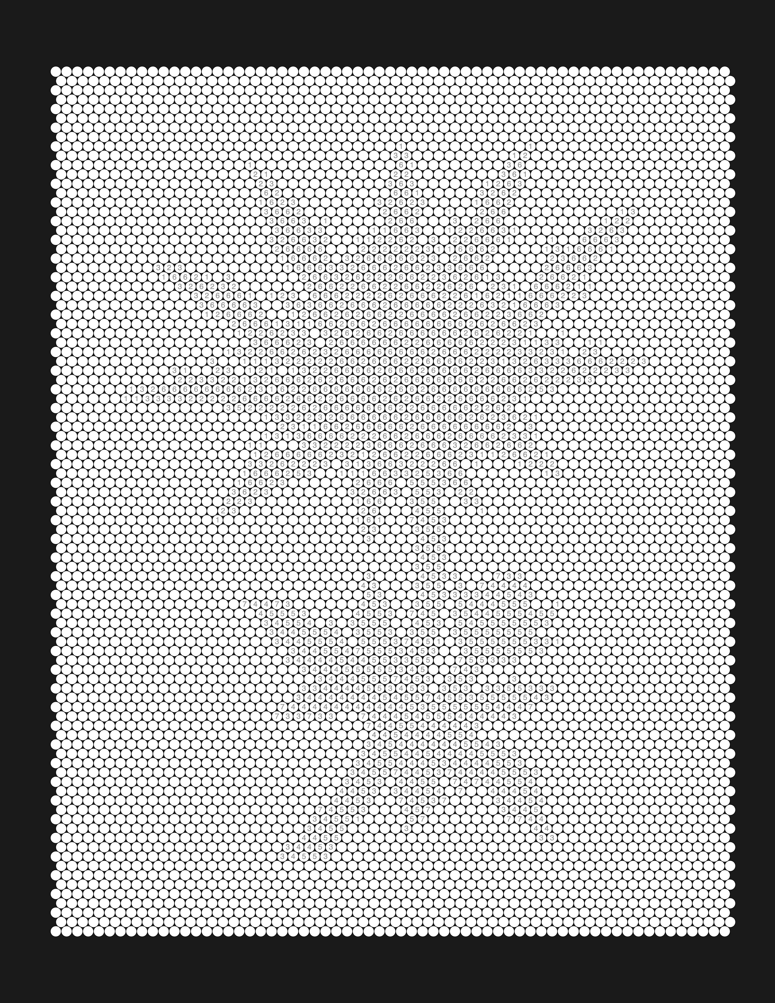 Flower coloring page blank grid — empty numbered cells ready to fill in