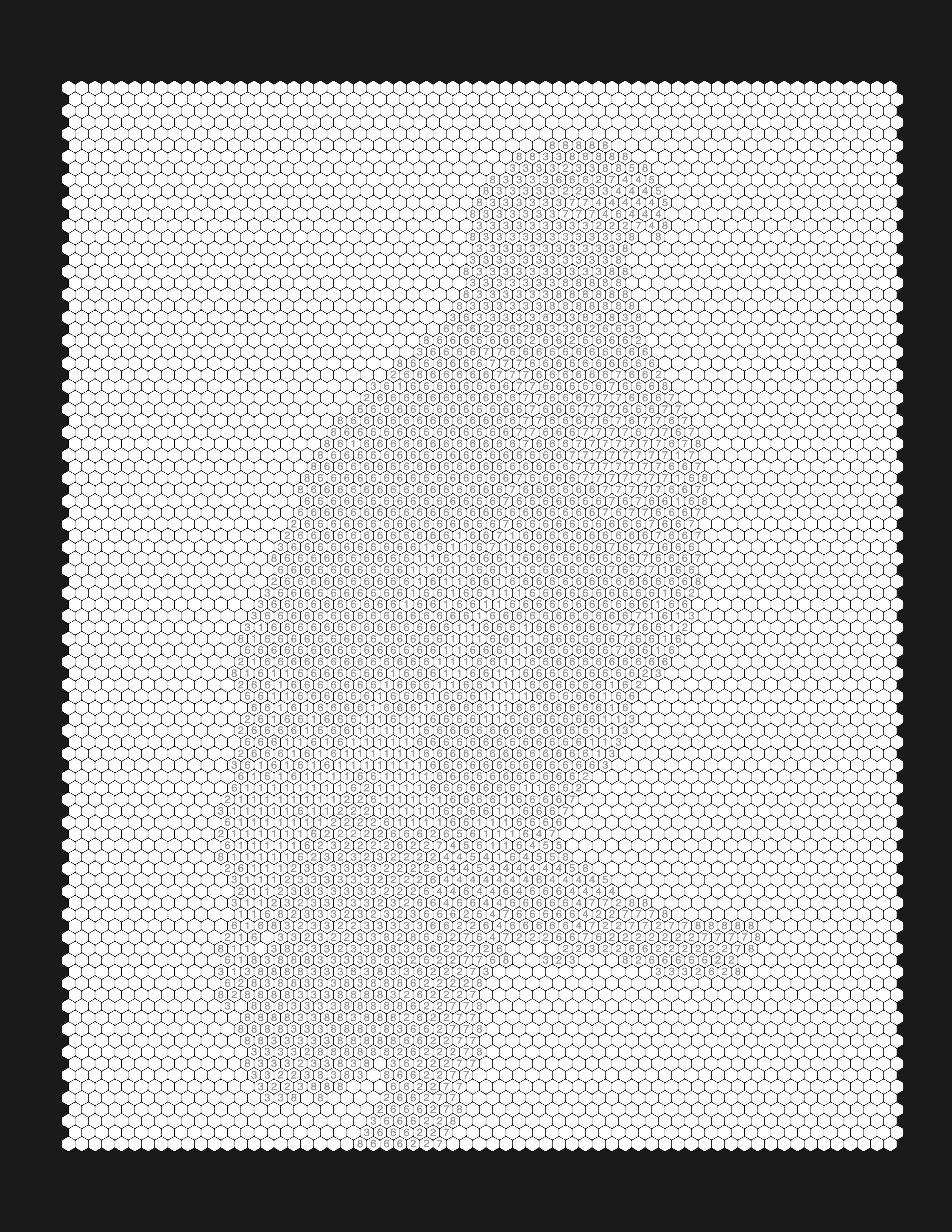 Wildlife coloring page blank grid — empty numbered cells ready to color