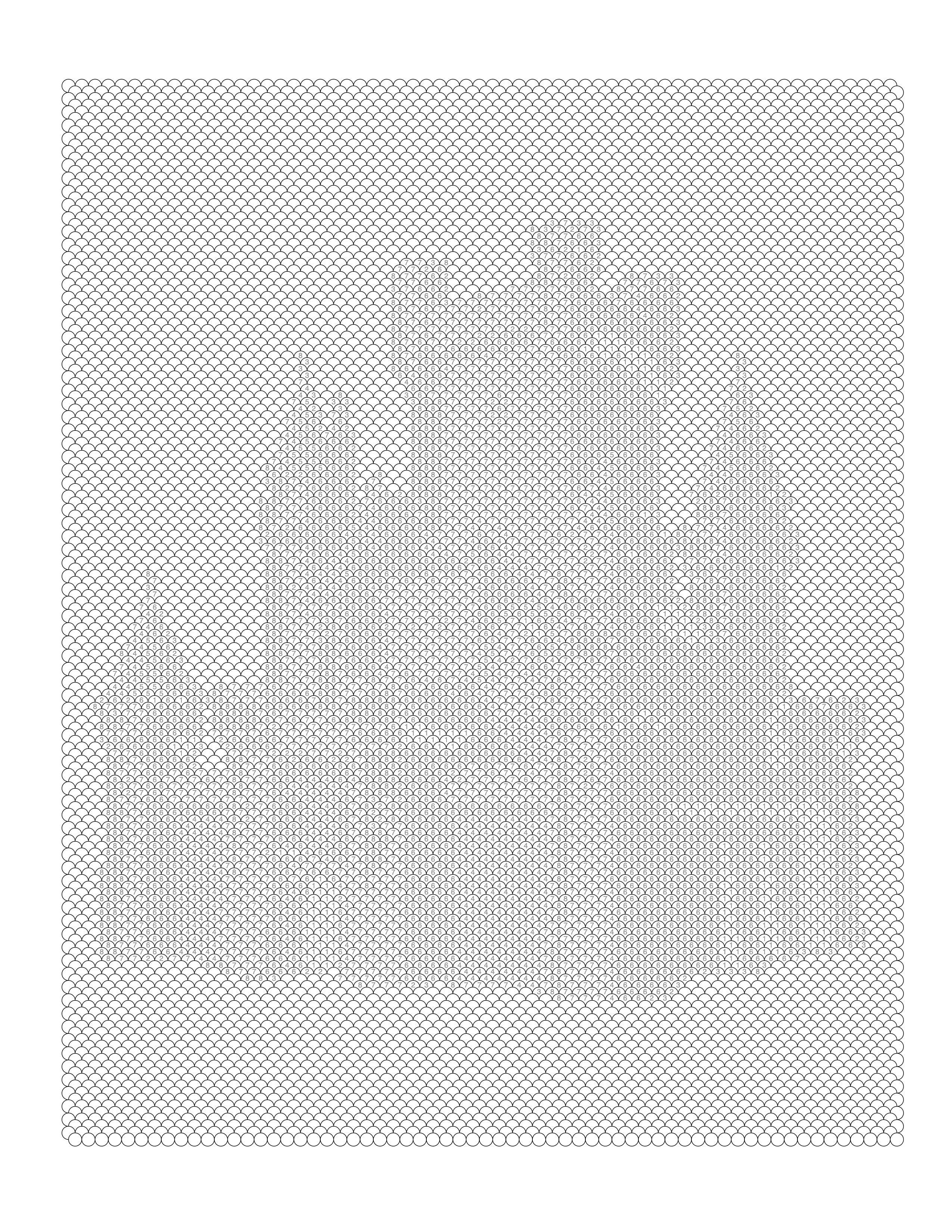 Blank Fish Scale coloring page grid — empty numbered cells ready to fill in