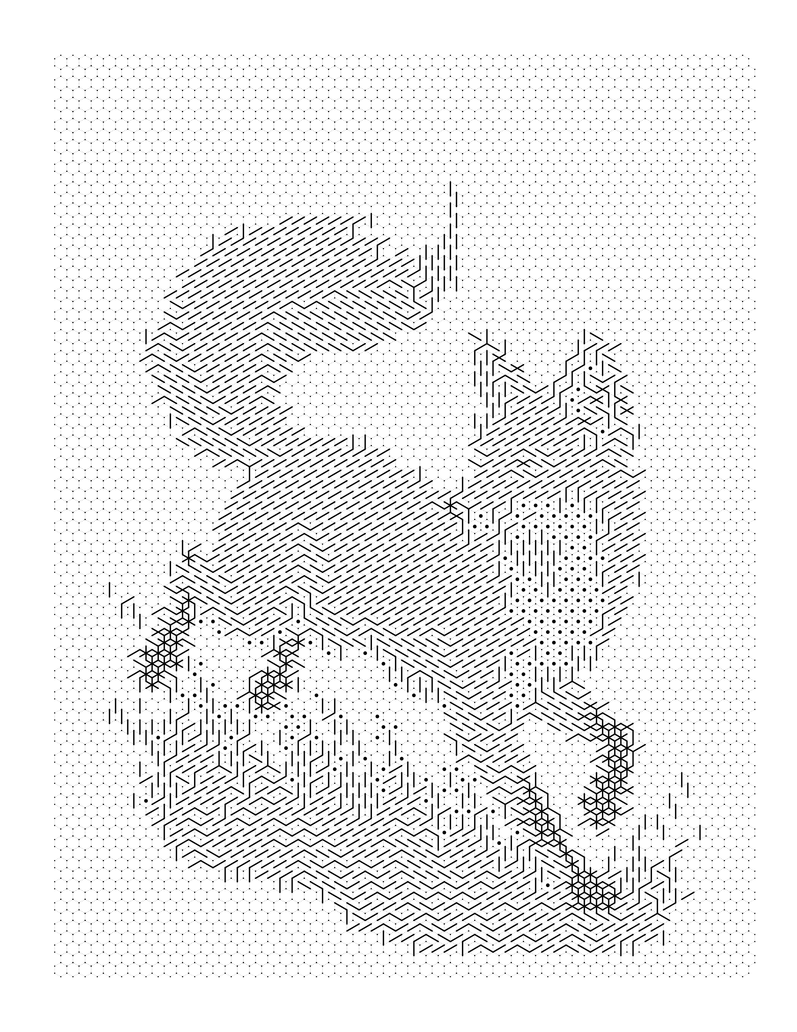 Photo converted into a Hexagon Mark coloring page