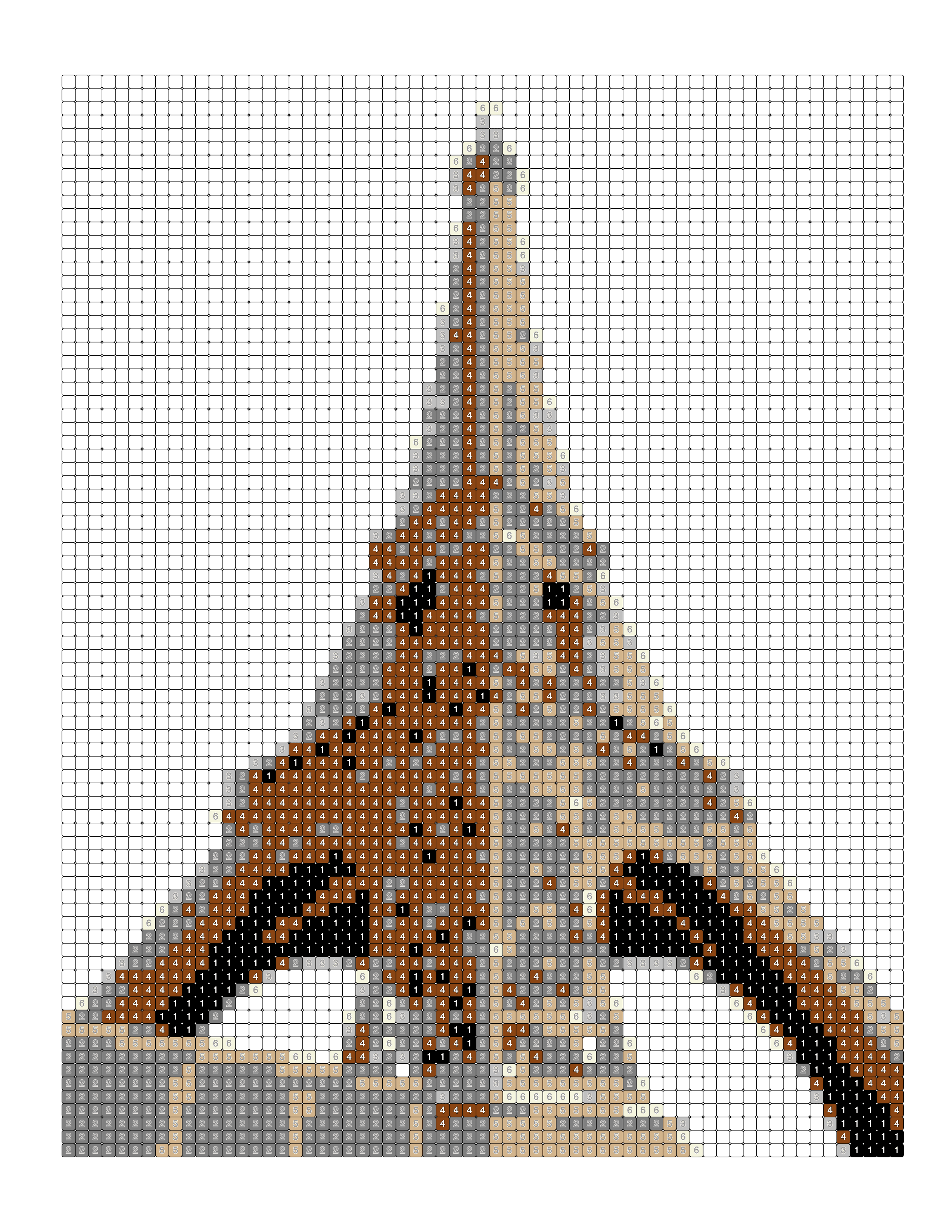 Colored Eiffel Tower coloring page example