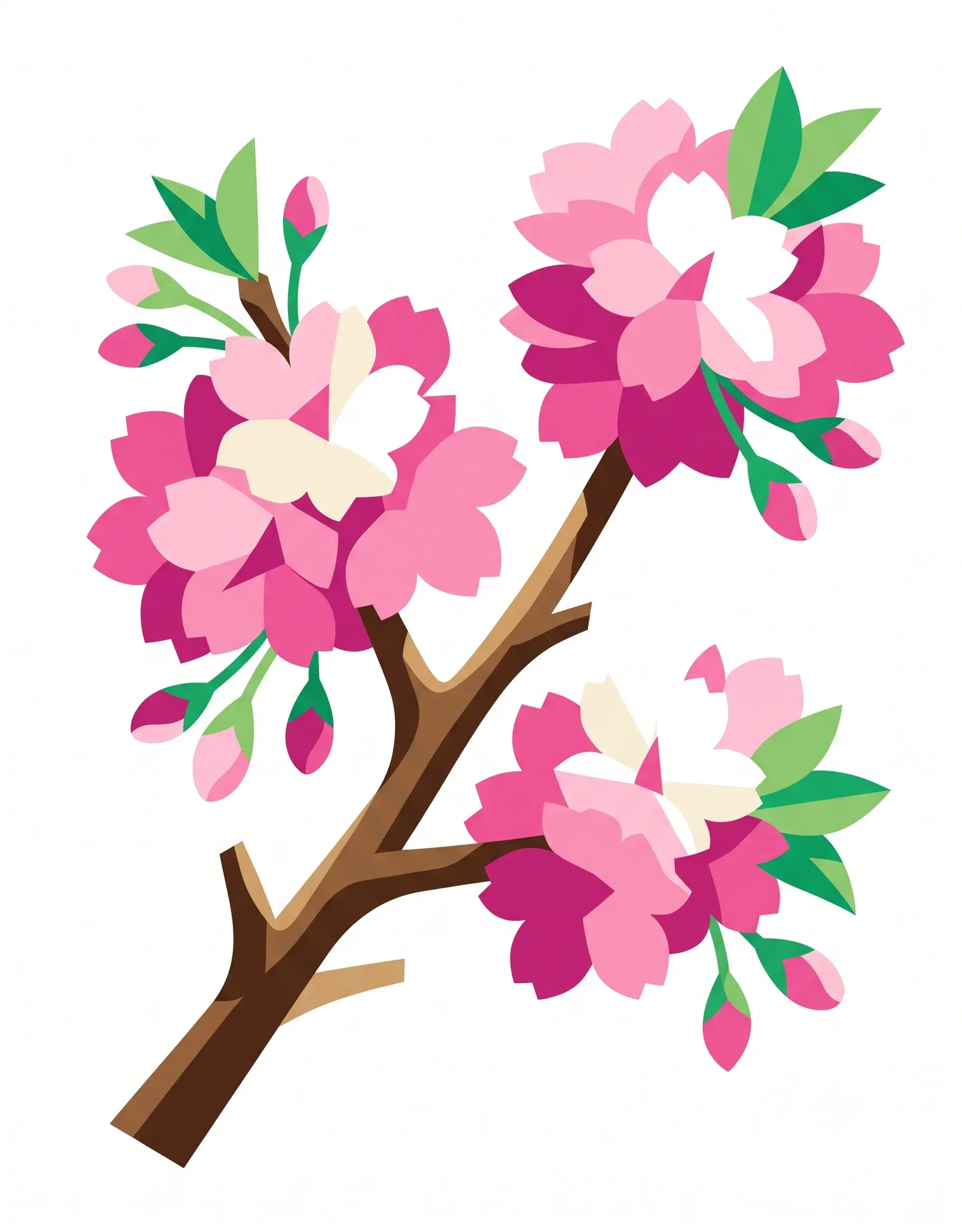 Original cherry blossom branch illustration