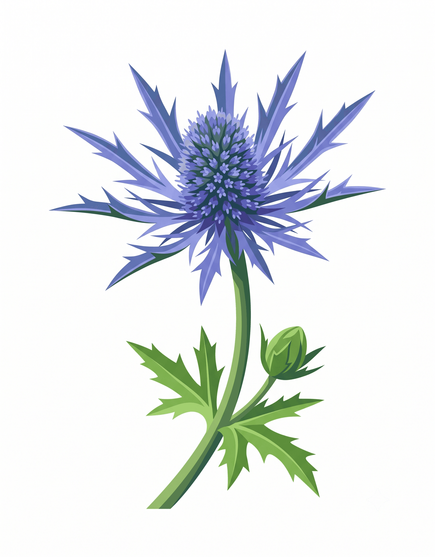 Original Sea Holly Flower photo in full color