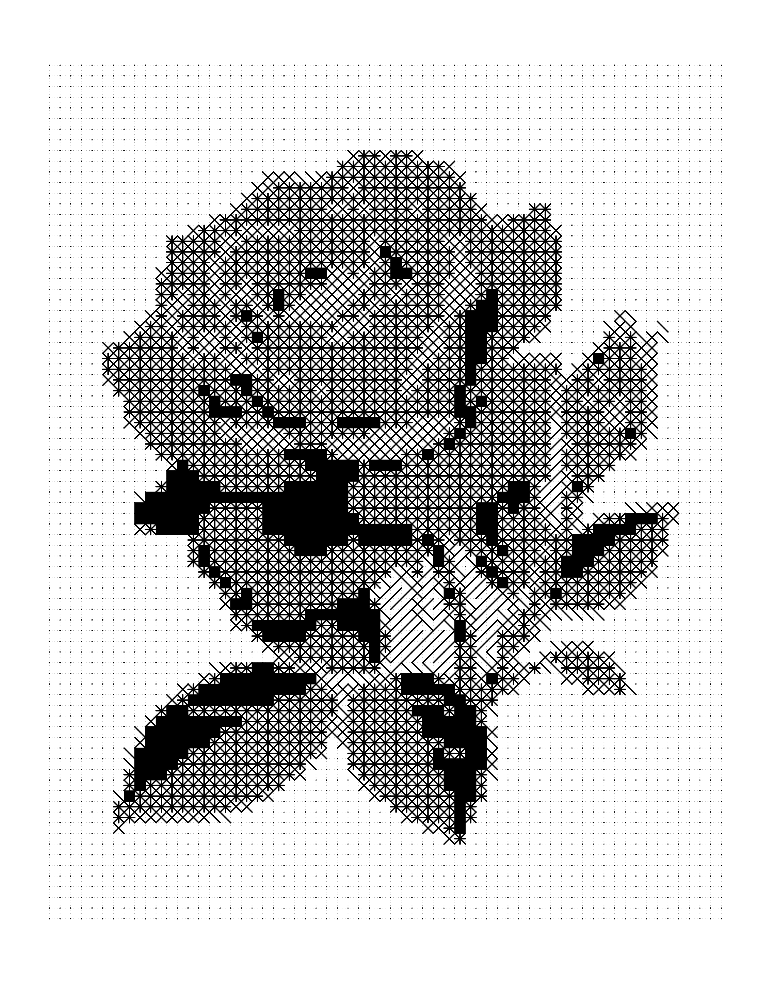 Photo converted into a Square Mark coloring page