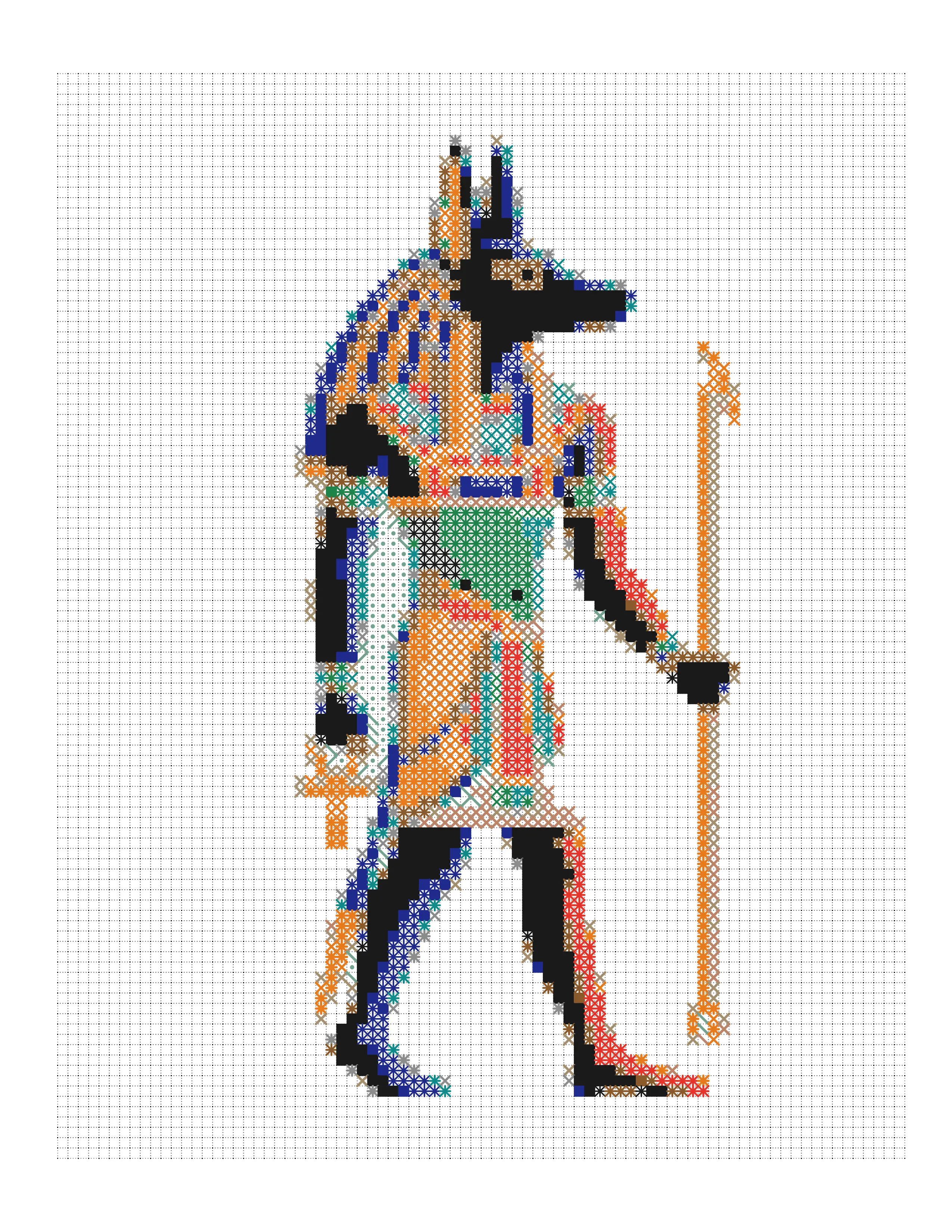 Anubis colored-marks page with each mark drawn in its own color
