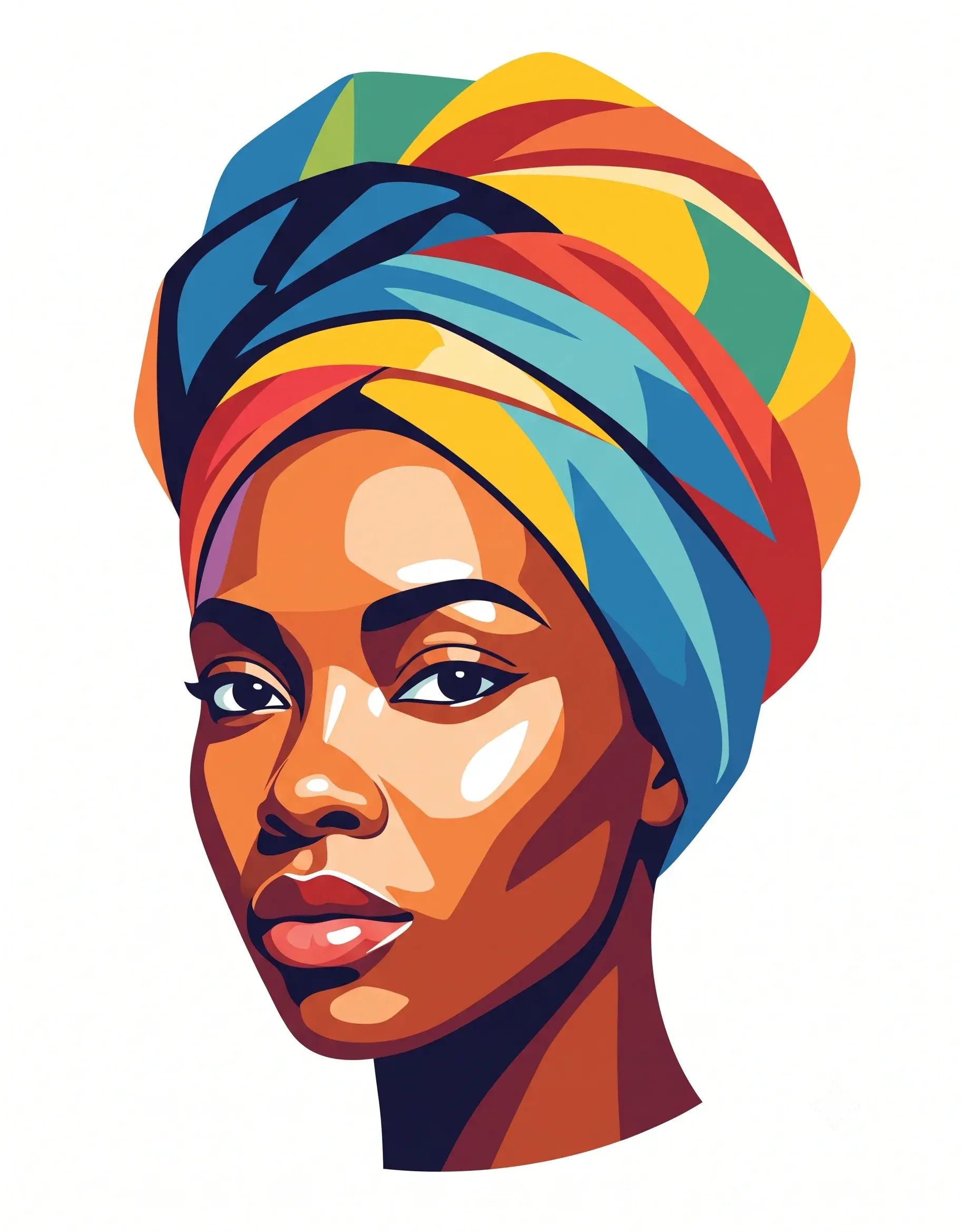 Original headwrap portrait illustration
