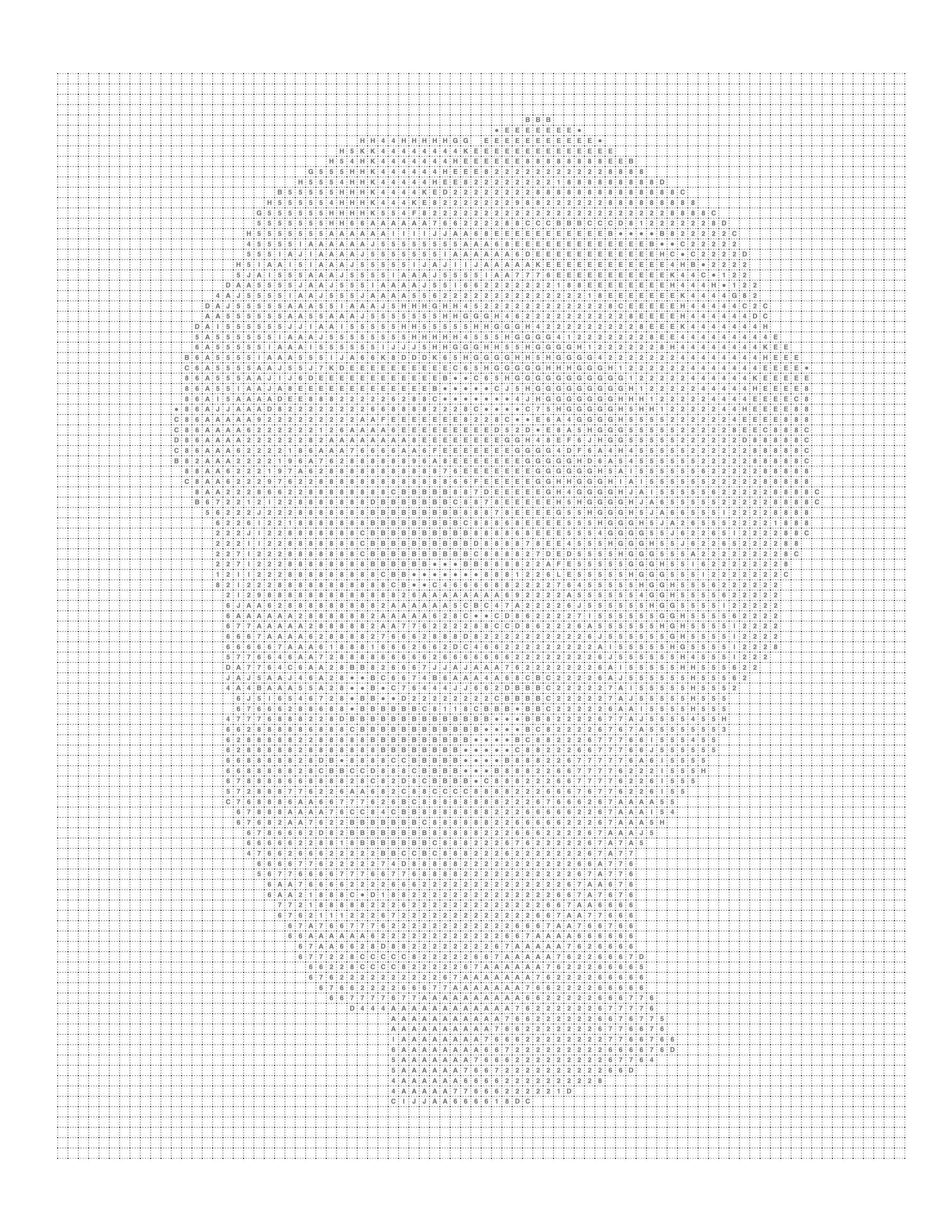Printable headwrap portrait mark page with the grid and codes, ready to color