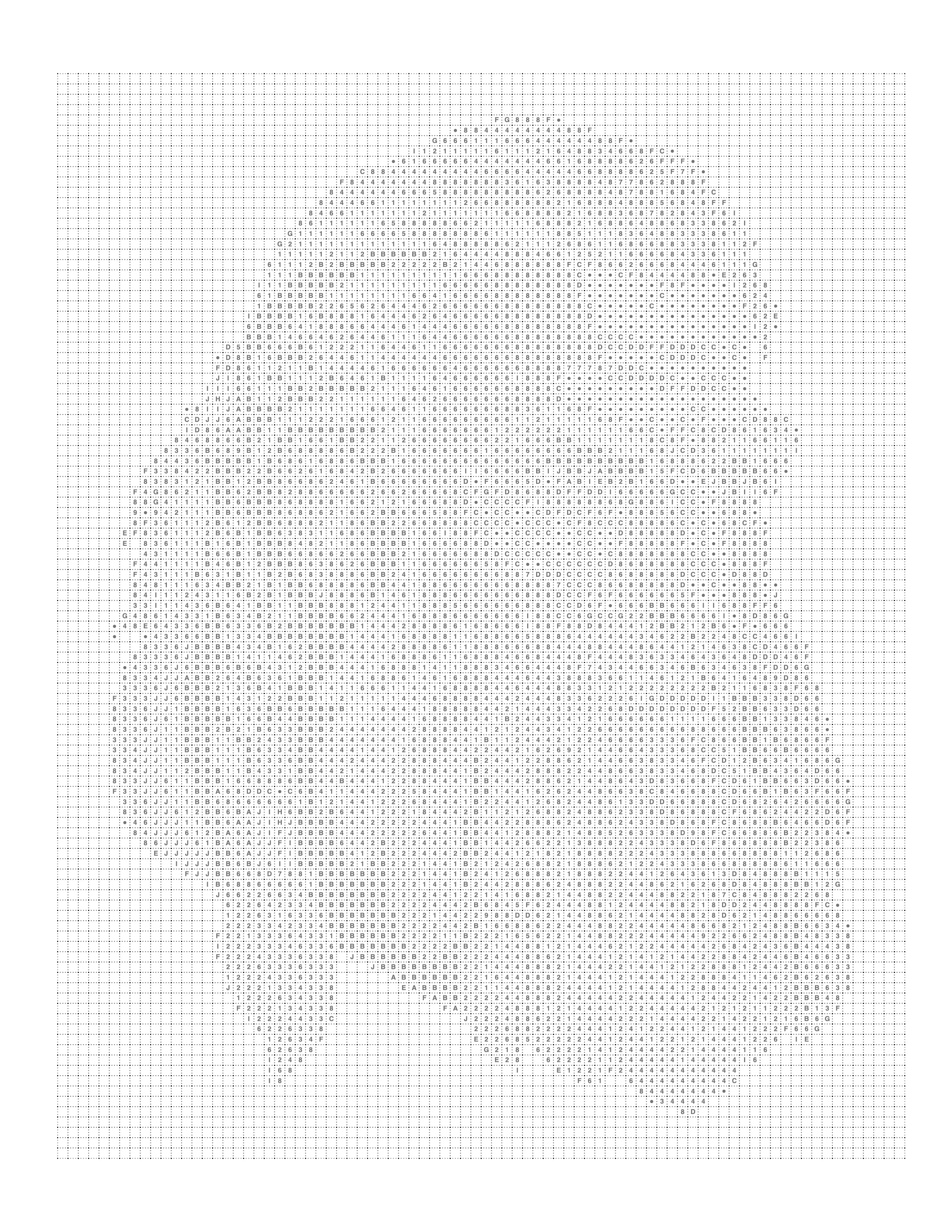 Printable viking portrait mark page with the grid and codes, ready to color