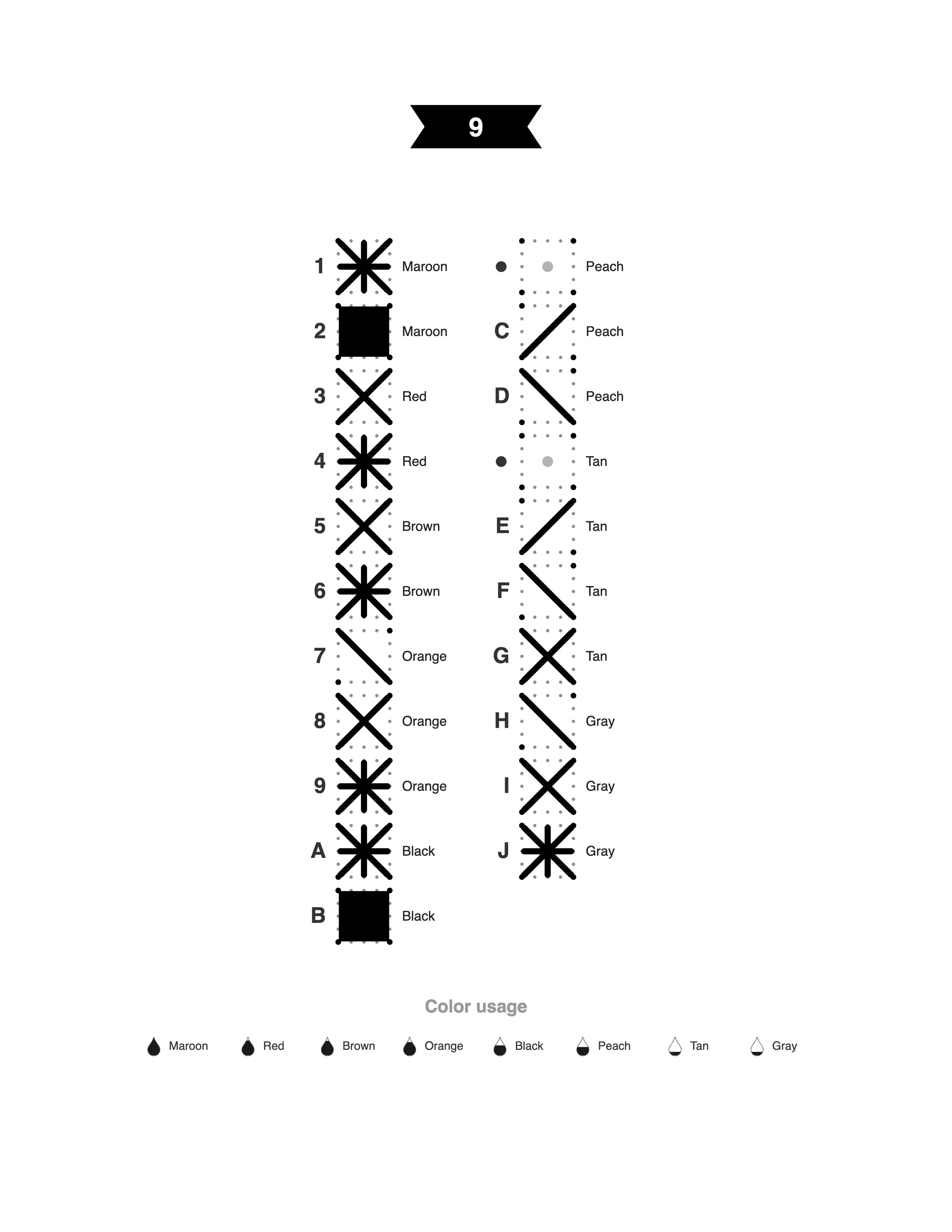 Viking Portrait mark key listing each symbol and its color