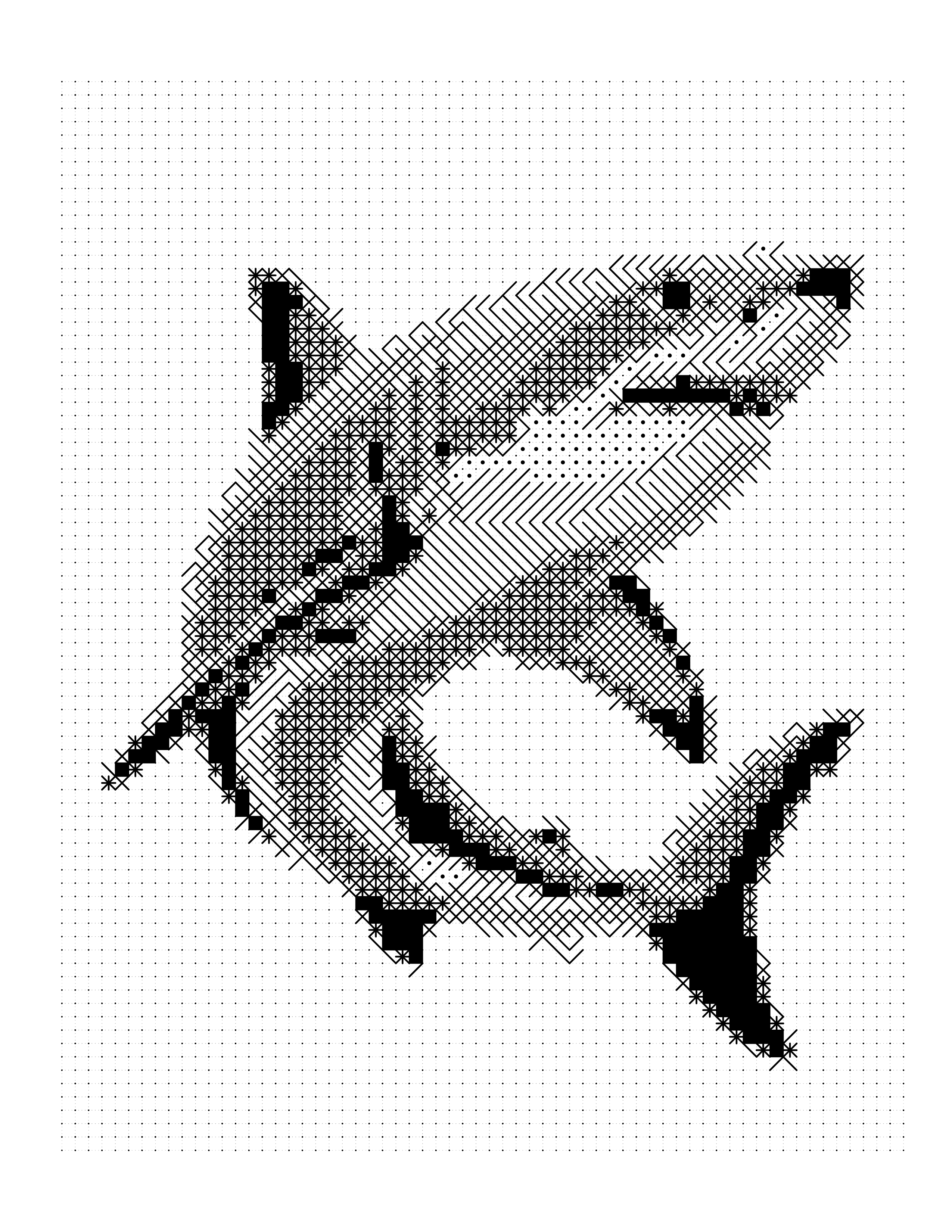 Shark monochrome color by number — completed colored version