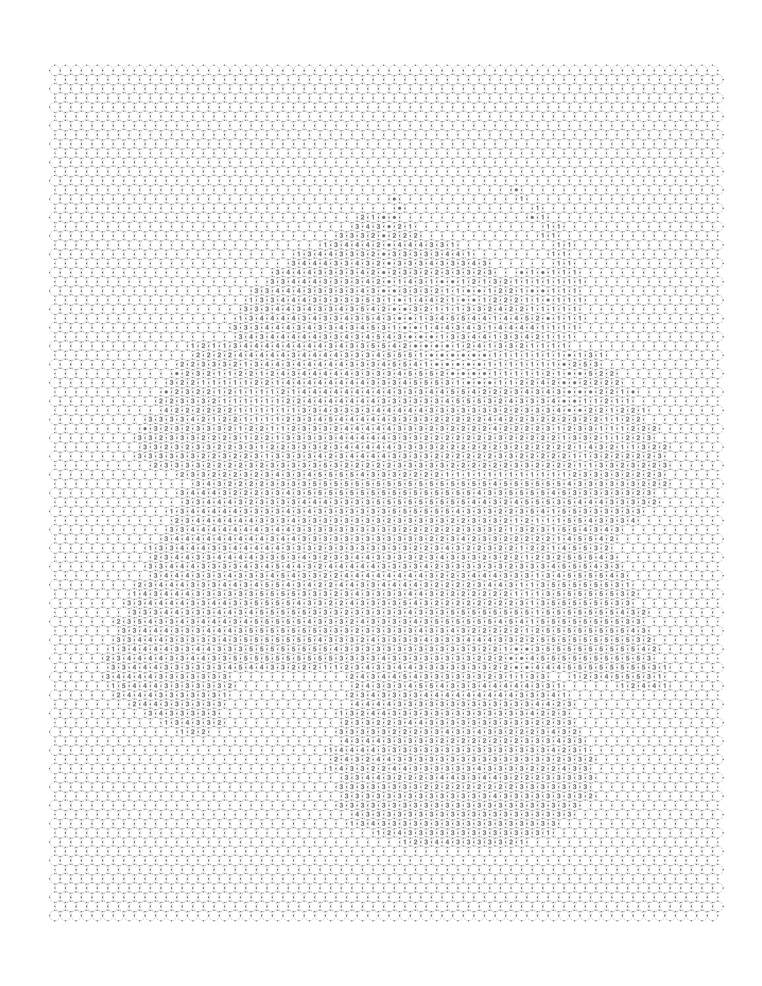 Blank numbered grid generated from the samurai photo — no subject visible yet