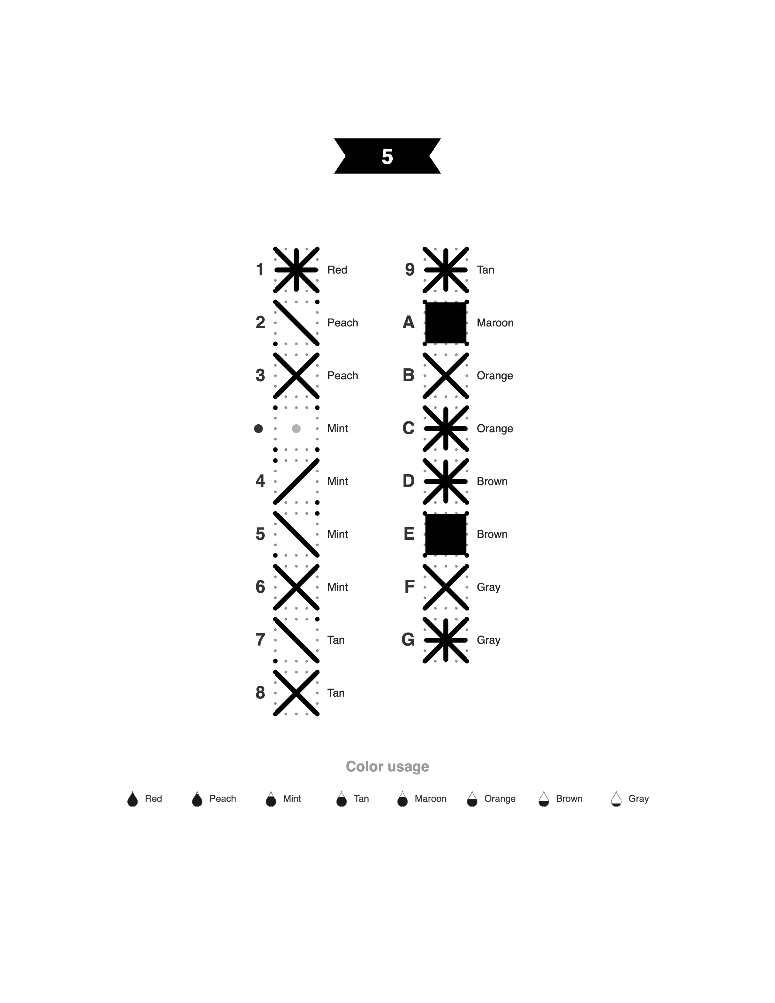 Fennec Fox mark key listing each symbol and its color