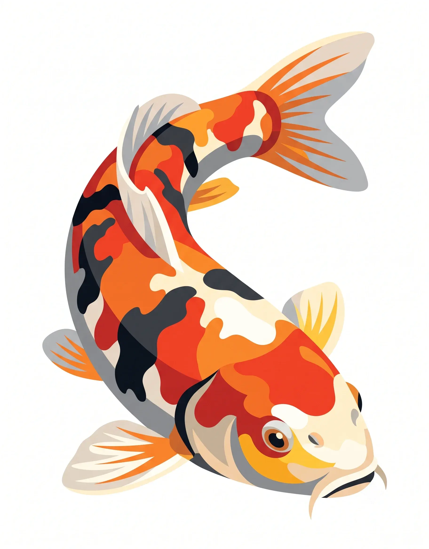 Original koi fish illustration