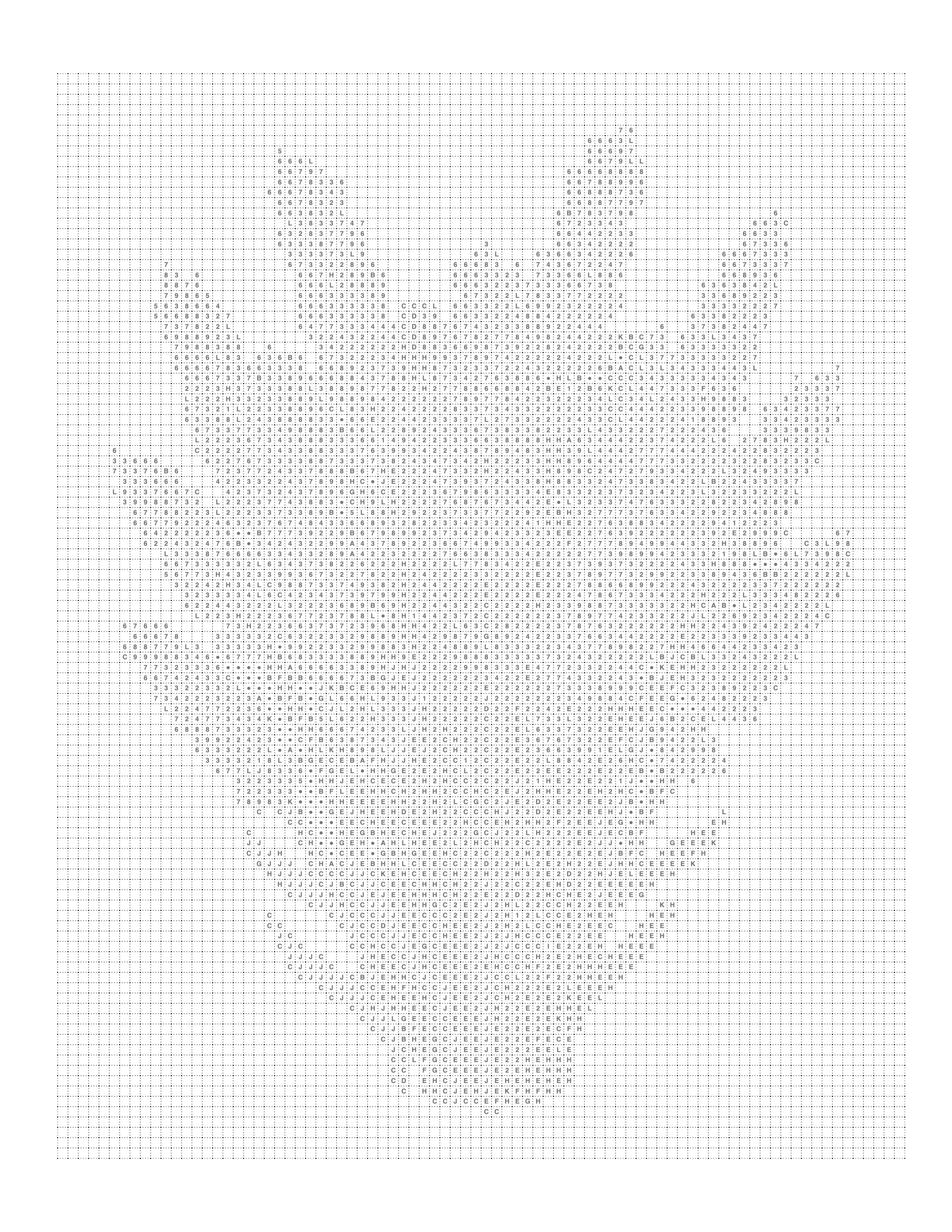 Printable lavender mark page with the grid and codes, ready to color