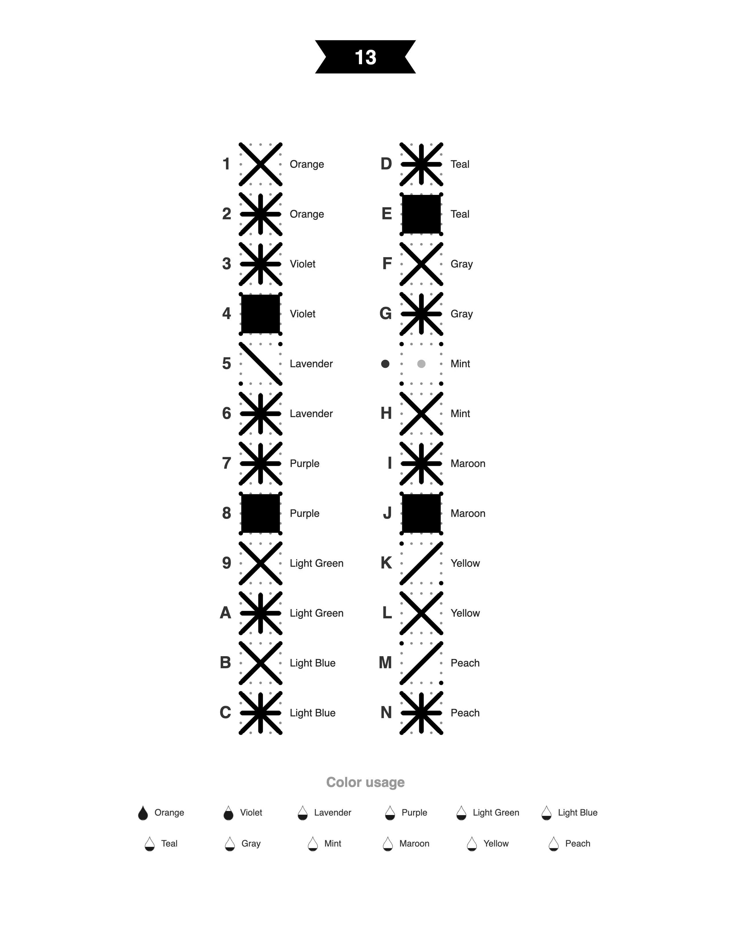 Coral Reef mark key listing each symbol and its color