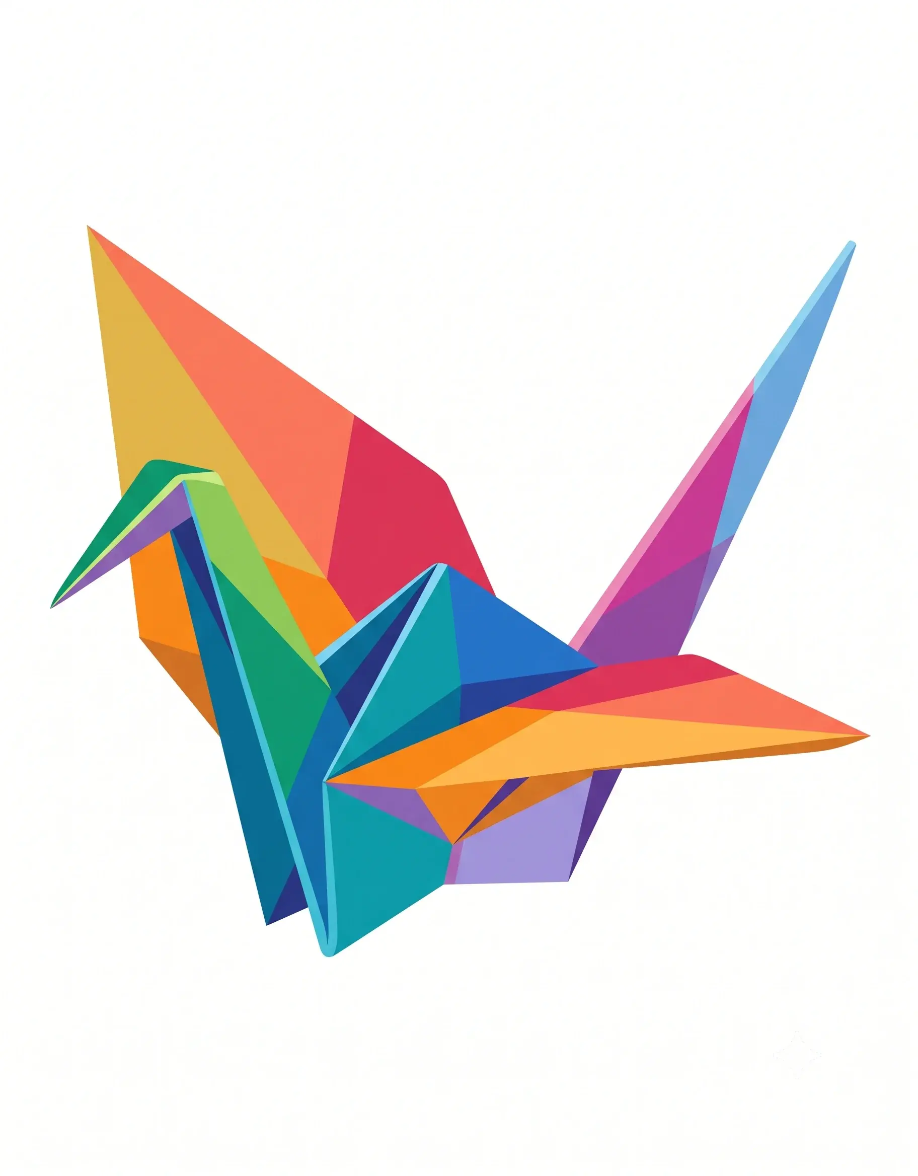 Original origami crane illustration